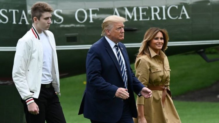 Donald, Melania dhe Barron Trump.