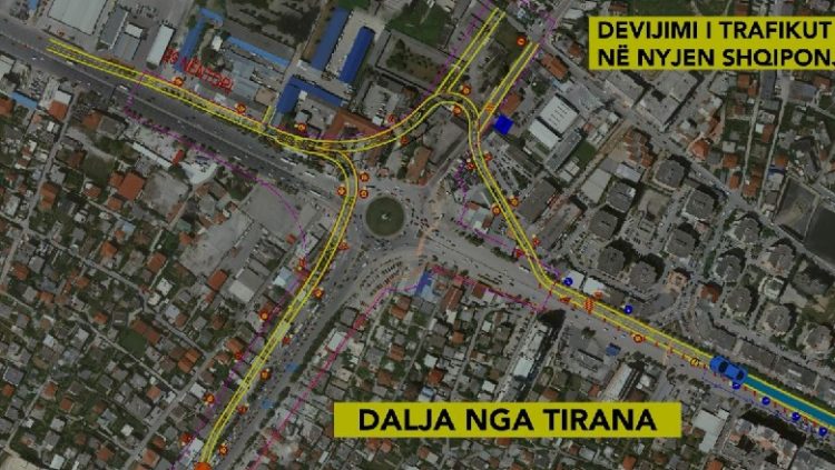 Devijimi i trafikut në Tiranë
