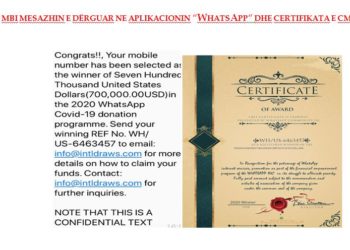 “NUMRI JUAJ ËSHTË PËRZGJEDHUR SI FITUES!”/ POLICIA E SHTETIT PARALAJMËRON: KUJDES! PO JU MASHTROJNË ME MESAZHE NË WHATSAPP