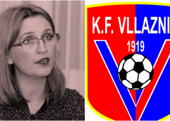 Voltana Ademi dhe flamuri i Klubit të Vllaznisë