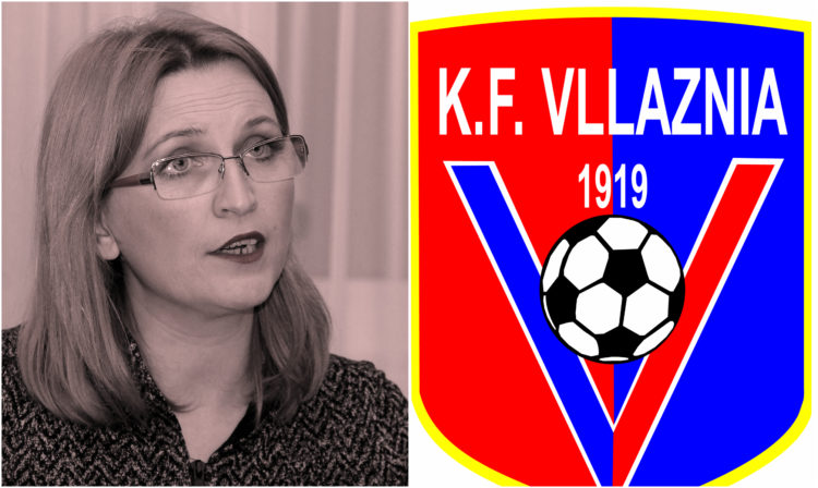 Voltana Ademi dhe flamuri i Klubit të Vllaznisë