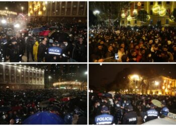 Foto Lajm/ Protesta për vrasjen e Klodian Rashës, shihni pamjet kur të rinjtë mësyjnë shkallët e Kryeministrisë. Nuk mungon Stresi dhe e afërmja e viktimës