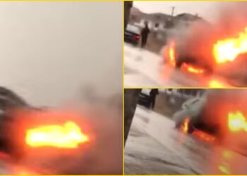 Digjet makina në Korçë, merr flakë në mes të rrugës, shpëton mrekullisht shoferi