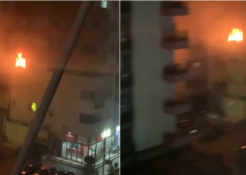 VIDEO/ Pallati në Tiranë përfshihet nga flakët e zjarrit, alarmohen banorët