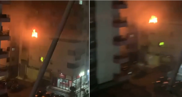 VIDEO/ Pallati në Tiranë përfshihet nga flakët e zjarrit, alarmohen banorët