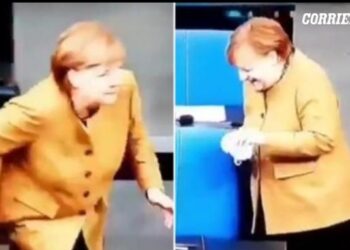 E sikletshme/ Merkel harron maskën në Parlament, rikthehet me vrap për ta marrë
