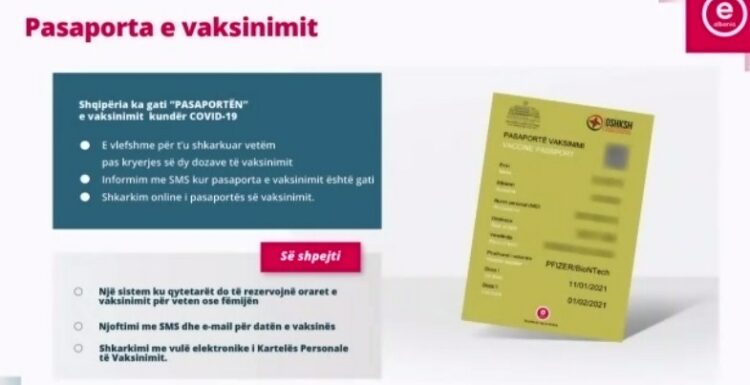 Kjo do të jetë pasaporta shqiptare e vaksinimit anti-COVID-19 (FOTO)