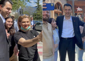 Disa orë pasi votoi, Basha shfaqet entuziast në rrugët e Tiranës, takon qytetarët i buzëqeshur