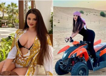 Po shijon pushimet luksoze në Dubai, Enca Haxhia pozon me gjarprin gjigant në krahë