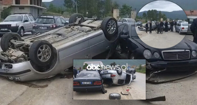 FOTO/ Shpejtësi tej normave, shoferi përplaset me tre makina në Kukës