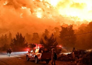 Mbi 4 km vatra e zjarrit në Schinos të Greqisë, evakuohen banorët