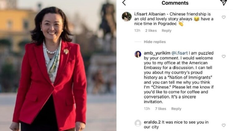 E quajti ‘kineze’ në Instagram, Yuri Kim replikon me ndjekësin dhe e fton për kafe në Ambasadën e SHBA