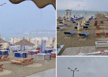 Stuhi dhe rrufe, “liqeni i ftohtë” boshatis plazhin në Durrës