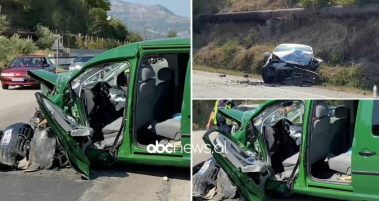 Përplasje e fortë mes makinave në Elbasan-Peqin, dy të lënduar