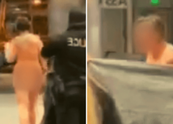 Gruaja e zhveshur vrapon dhe tallet në aeroport, policia amerikane vrapon ta kapë