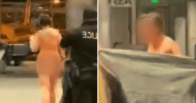 Gruaja e zhveshur vrapon dhe tallet në aeroport, policia amerikane vrapon ta kapë