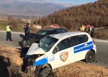 Patrulla në sens të kundërt në Rrugën e Arbrit, efektivi mbërrin me helikopter në spitalin e Traumës