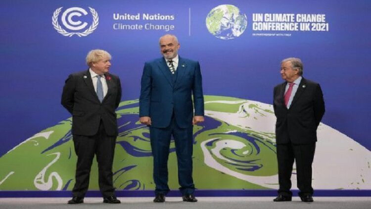 Rama në konferencën e OKB-së për ndryshimet klimatike, takon Boris Johnson