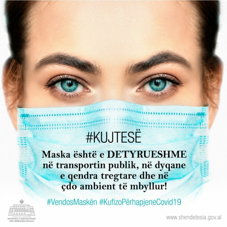 Rritja e numrit të të infektuarëve me Covid-19, Ministria Shëndetësisë apelon qytetarët të vendosin maskën