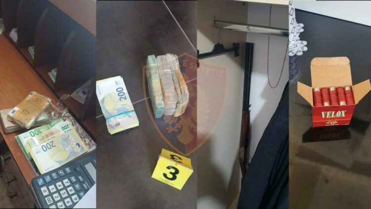 Sekuestrohen 108 mijë euro, armë dhe municione në Lushnje
