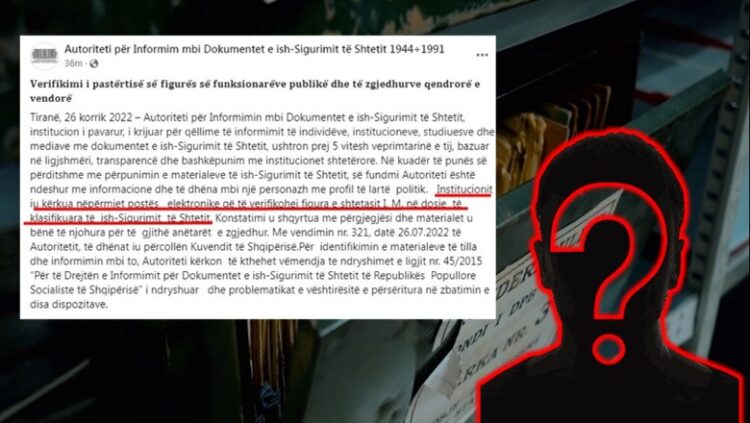 Autoriteti i Dosjeve trondit vendin: Politikani i lartë I.M, bashkëpunëtor i Sigurimit të Shtetit